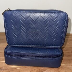 2 Blue MISSONI Delta One Travel First Class Amenity Kits Blue W/ Items Shown
